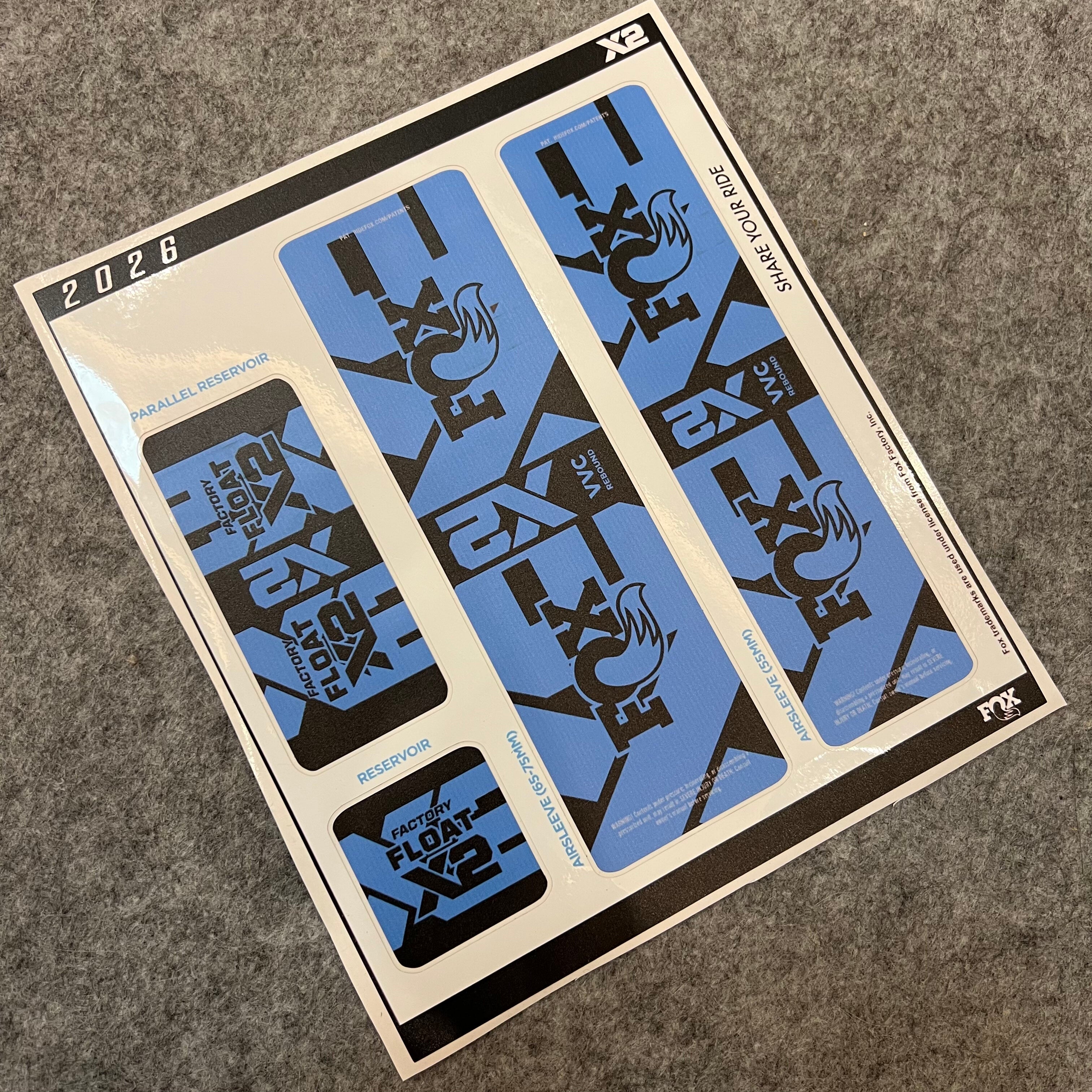 2026 FOX FLOAT X2 Rear Shock Decal Kit | Waterproof MTB Suspension