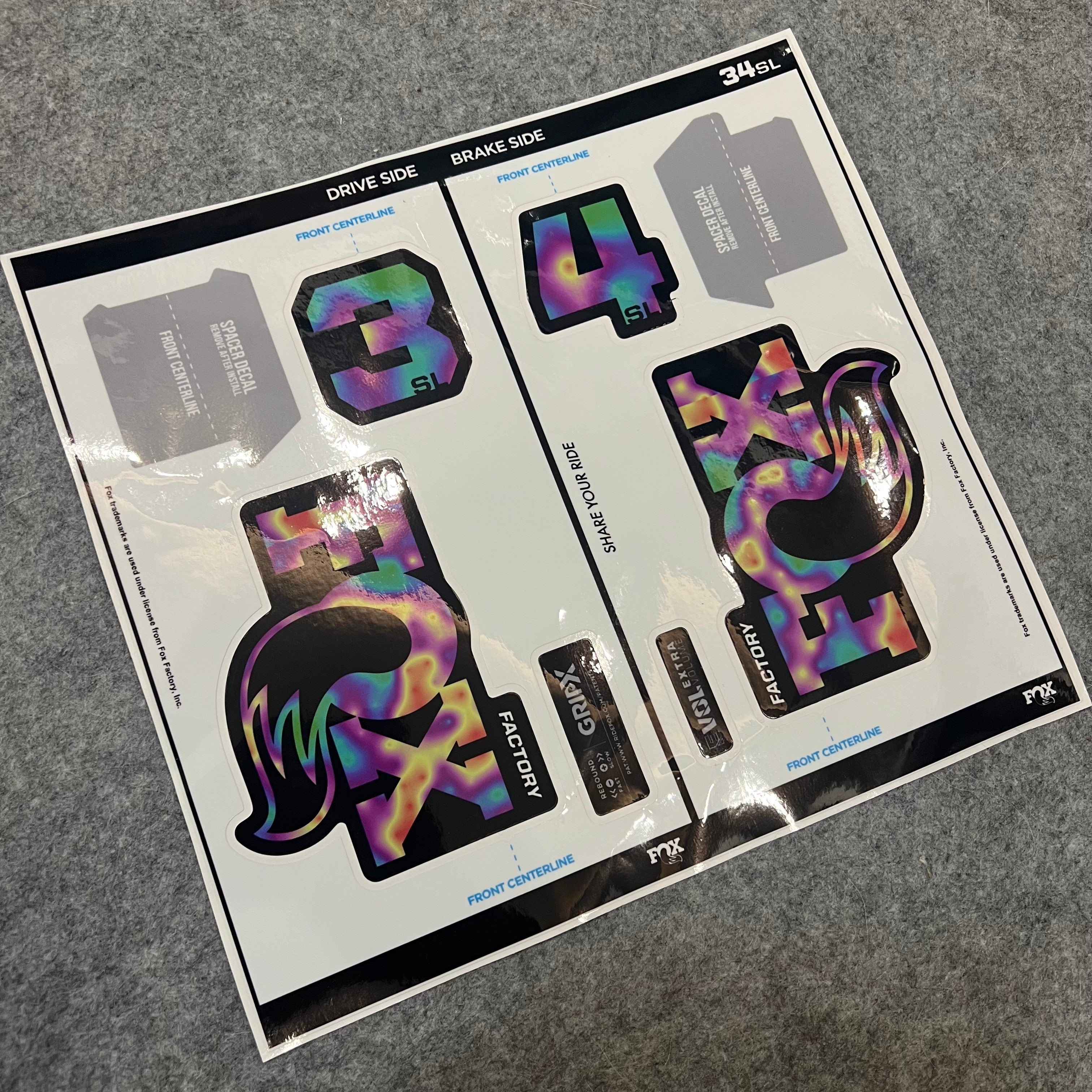 2026 FOX 34SL FACTORY Fork Decal Kit | Custom MTB Suspension Stickers