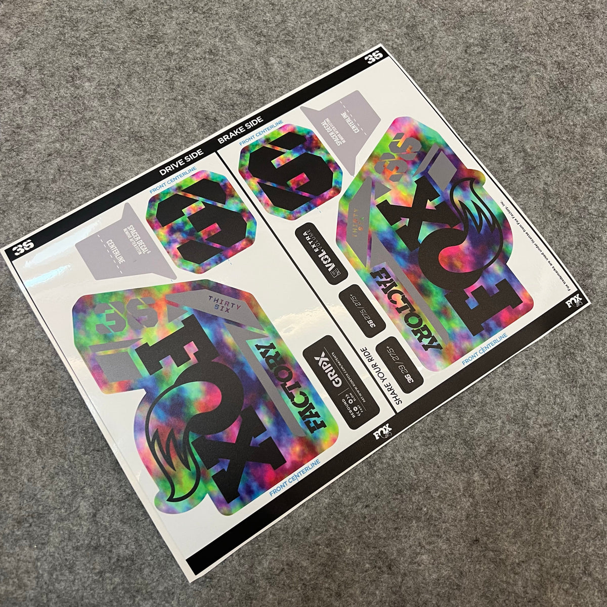 Kit de décalcomanies personnalisé pour fourche FOX 36 FACTORY 2025 | Autocollants VTT imperméables et résistants aux rayures | GRIP X