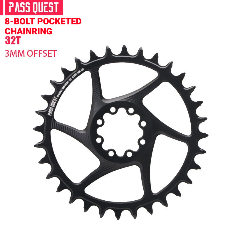 PASS QUEST 8-Bolt Direct Mount Chainring for SRAM Force / RED | 3mm Offset 28T–48T