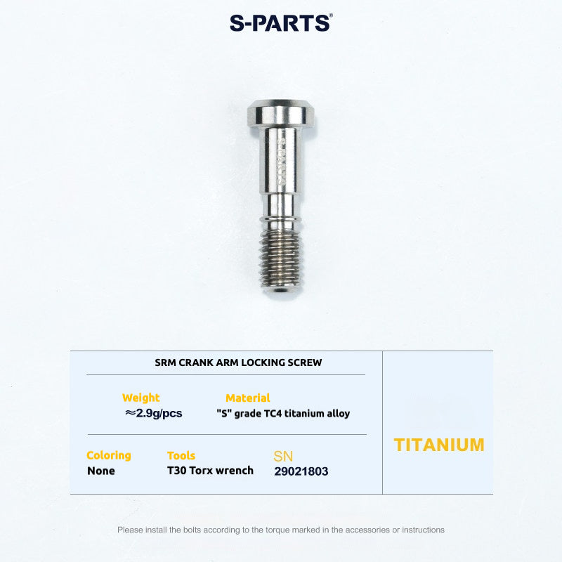 Tornillos de titanio S-PARTS para adaptarse a las cubiertas de cigüeñal de titanio SRM PM9 para los lados de transmisión y no transmisión.