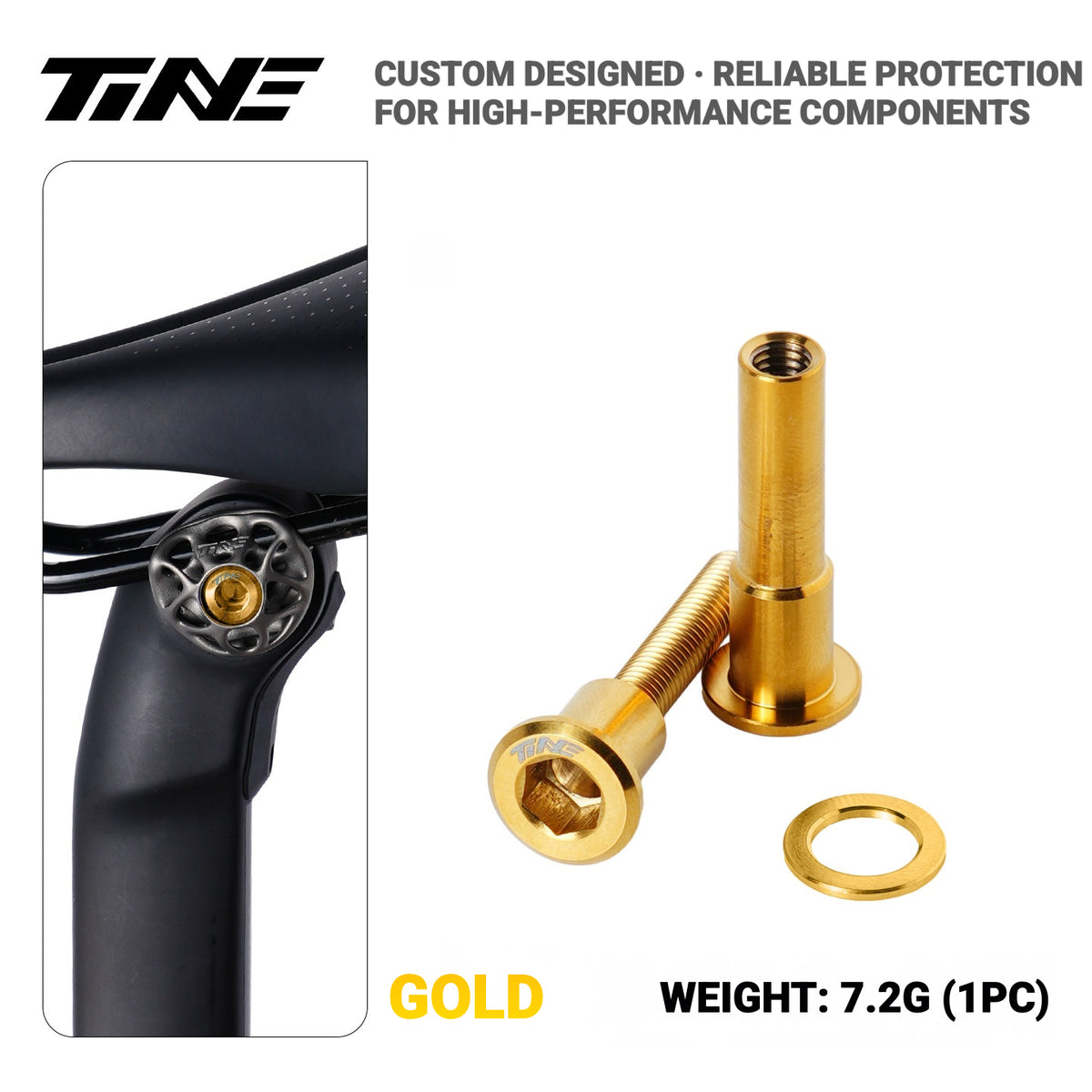 TiNE Titanium Seatpost Clamp Bolt Kit for Specialized Road Bikes – Lightweight Saddle Clamp Hardware Upgrade