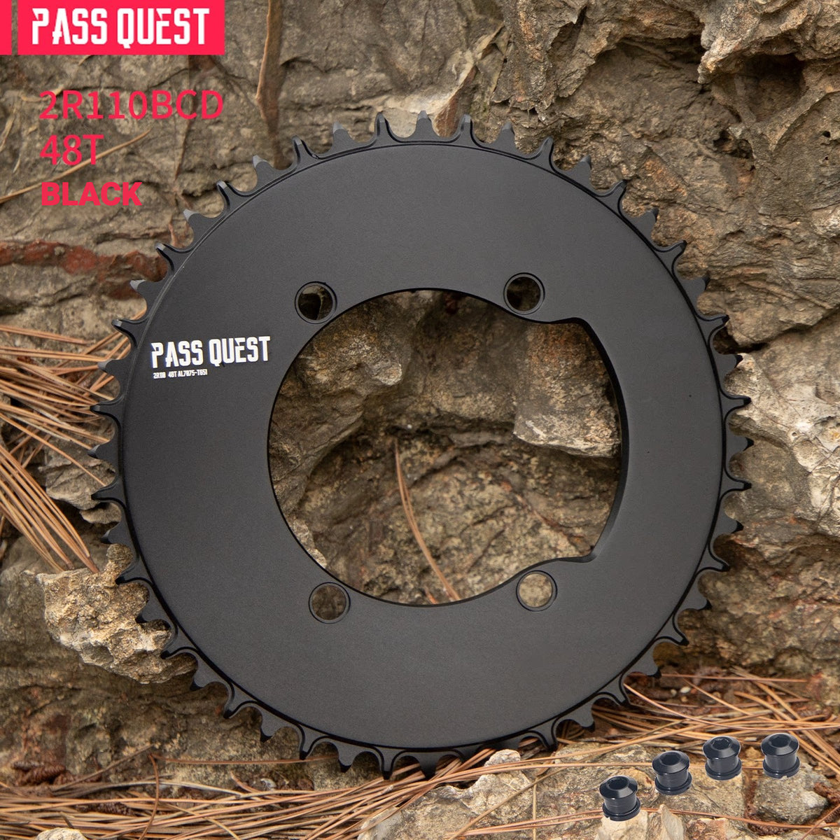 PASS QUEST 2R110 110BCD 4-Arm Narrow-Wide Road Chainring | Shimano Dura-Ace Ultegra 105 44T–60T