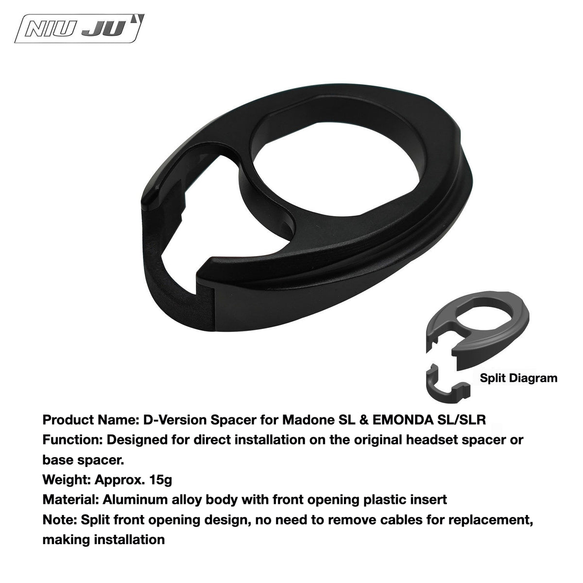 NIUJU Trek Madone SLR SL Headset Spacer – RSL Integrated Handlebar Compatible with Darimo / MCFK
