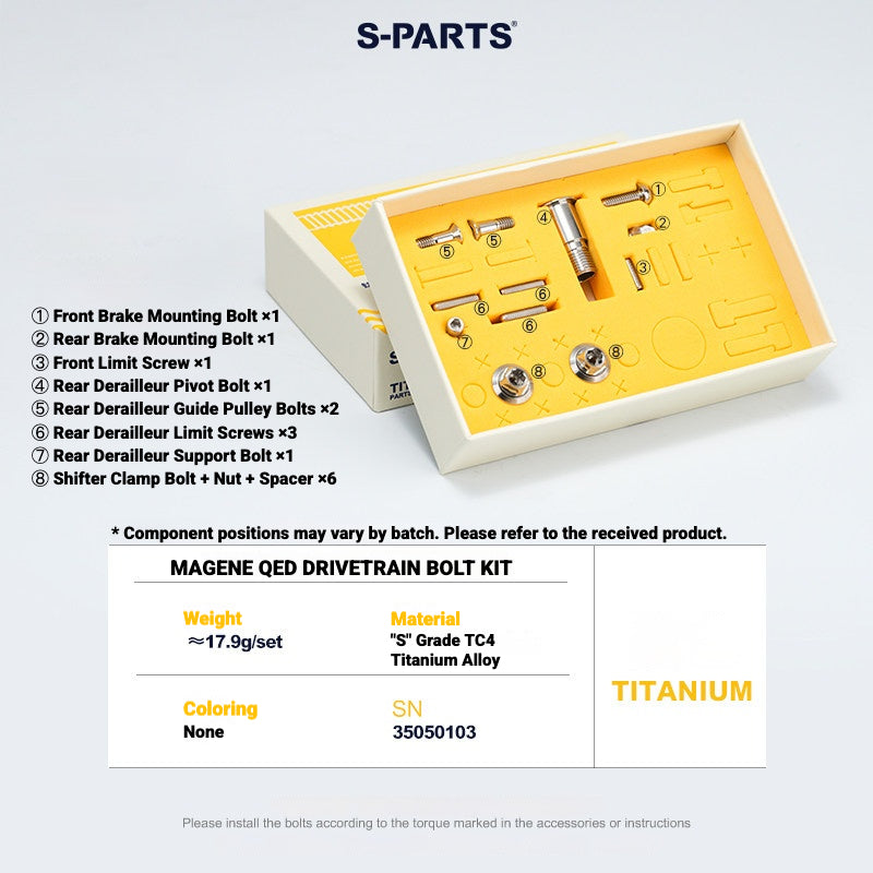 S-PARTS Titanium Drivetrain Bolt Kit for MAGENE QED Electronic Groupset