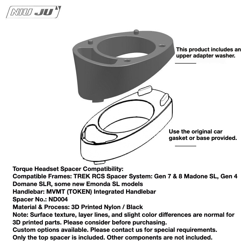 NIUJU Pardus MVMT Integrated Headset Spacer – TOKEN Headset Compatible Custom Cockpit Spacer