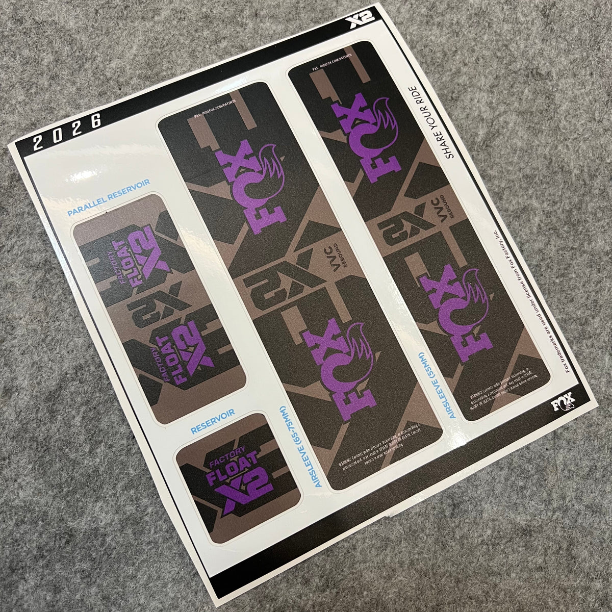 Custom Decal Kit for 2026 FOX FLOAT X2 Air Shock | Waterproof MTB Rear Shock Stickers | DH / AM