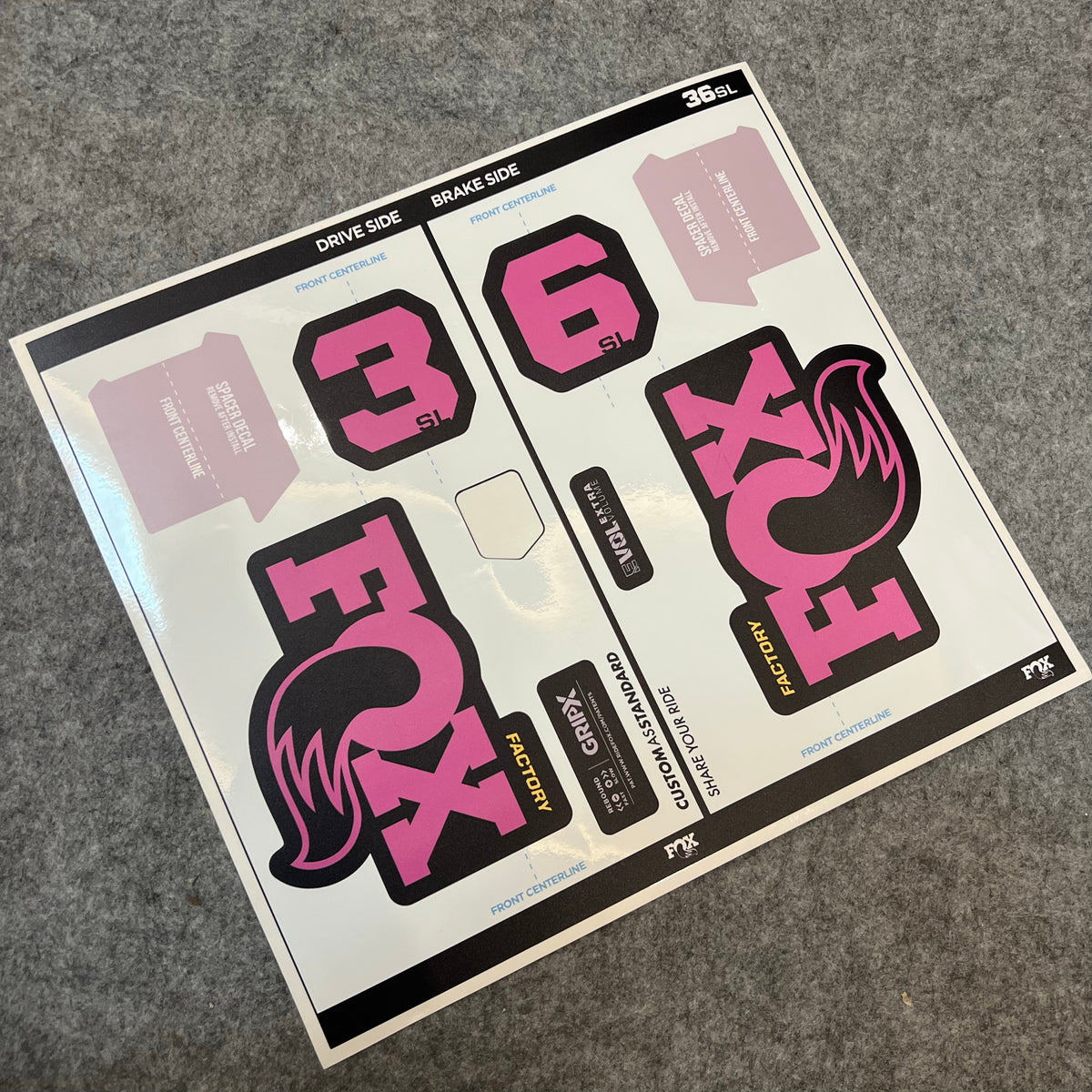 Custom Decal Kit for 2026 FOX 36 SL FACTORY Fork | 3M Waterproof MTB Fork Stickers