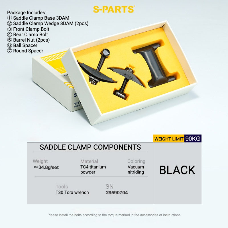S-PARTS Titanium Saddle Clamp Yoke Kit for Cannondale SystemSix Gen 5 | 3D Printed Lightweight Seatpost Upgrade
