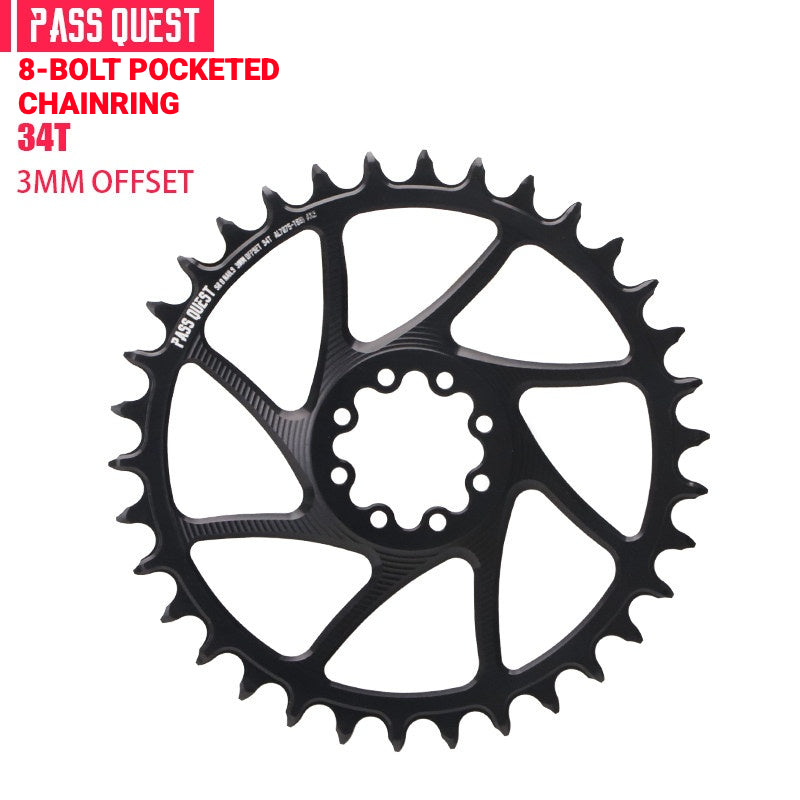 PASS QUEST 8-Bolt Direct Mount Chainring for SRAM Force / RED | 3mm Offset 28T–48T