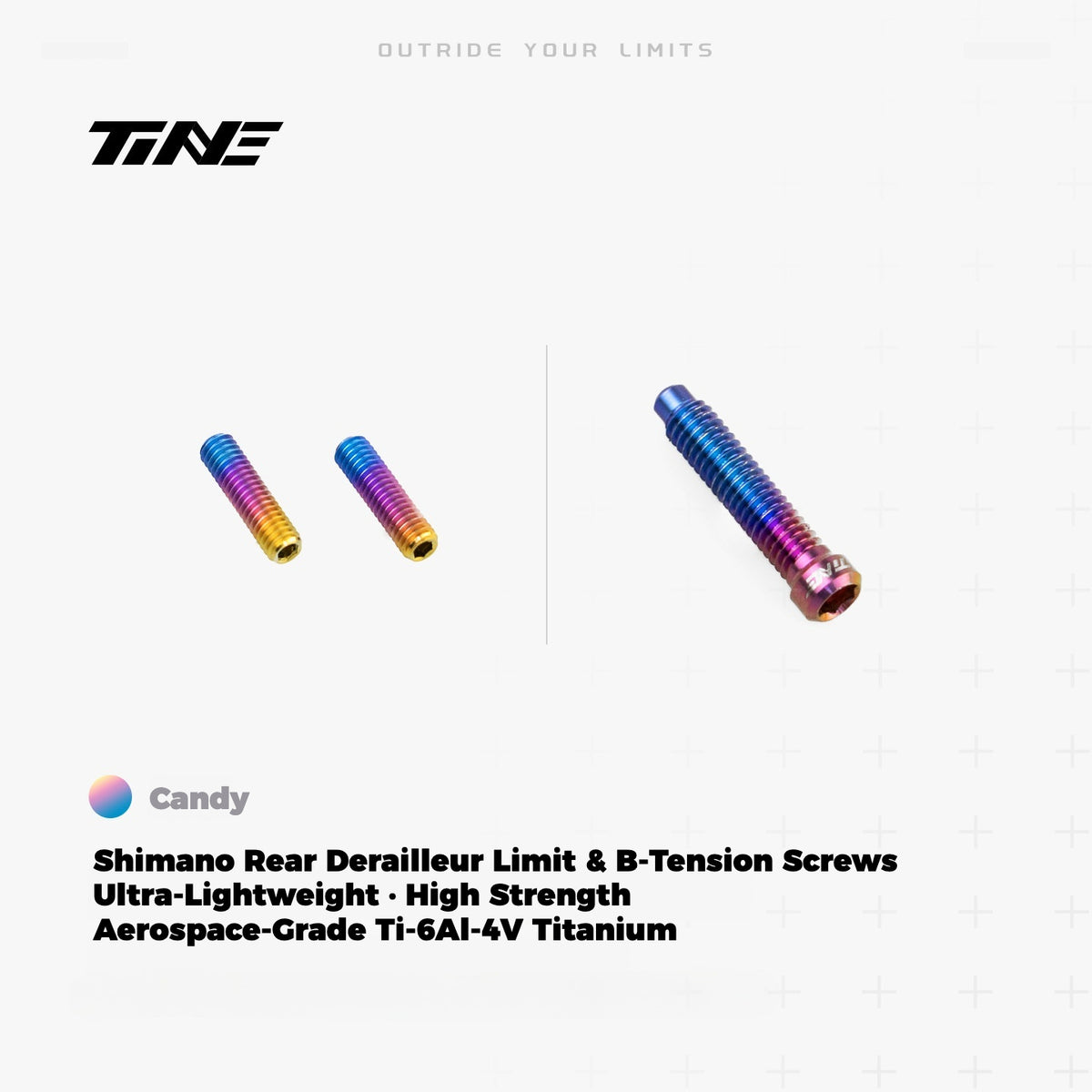 TiNE 티타늄 Shimano 뒷변속기 리미트 & B-텐션 스크류 | 초경량 TC4 Ti 업그레이드