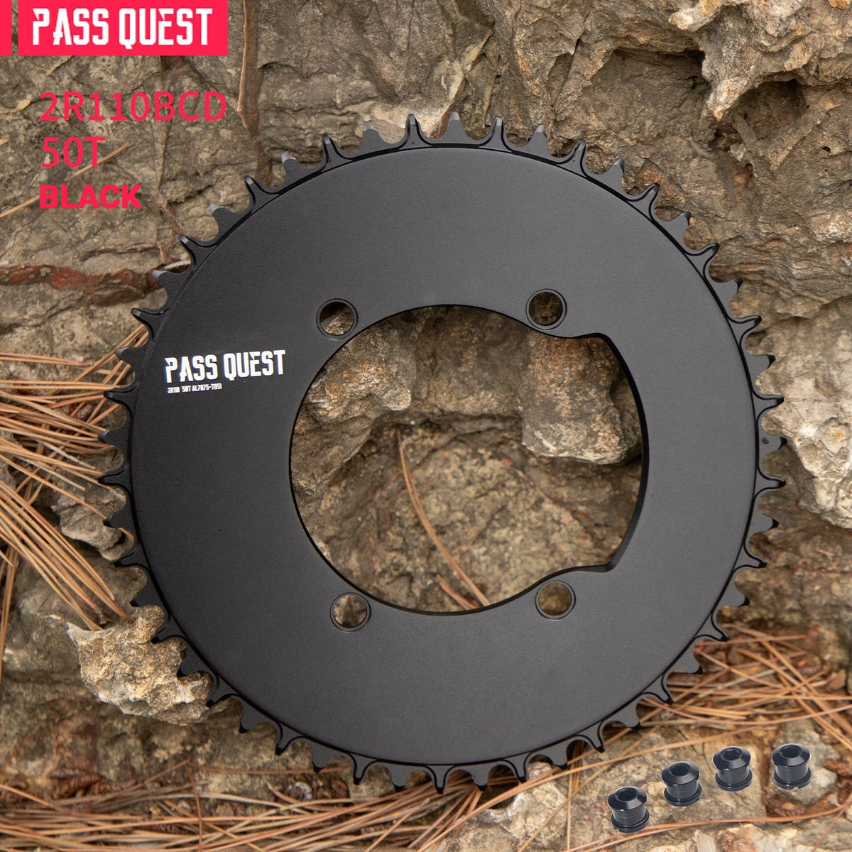 PASS QUEST 2R110 110BCD 4-Arm Narrow-Wide Road Chainring | Shimano Dura-Ace Ultegra 105 44T–60T