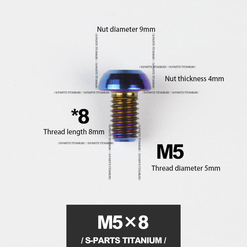 S-PARTS m5*10/14/16 porte-bidon pour VTT et vélo de route, vis à tête parapluie en alliage de titane pour disque