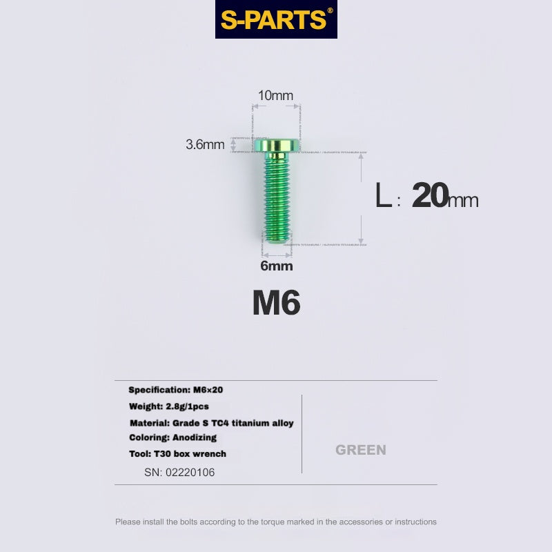 S-PARTS Титановый болт клипсы подседельного штыря для SL8 / SL7 / SL6 / Venge – Легкое и прочное улучшение