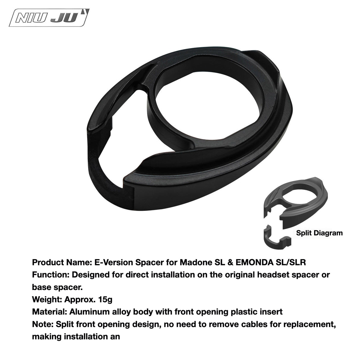 NIUJU Trek Madone SLR SL Headset Spacer – RSL Integrated Handlebar Compatible with Darimo / MCFK