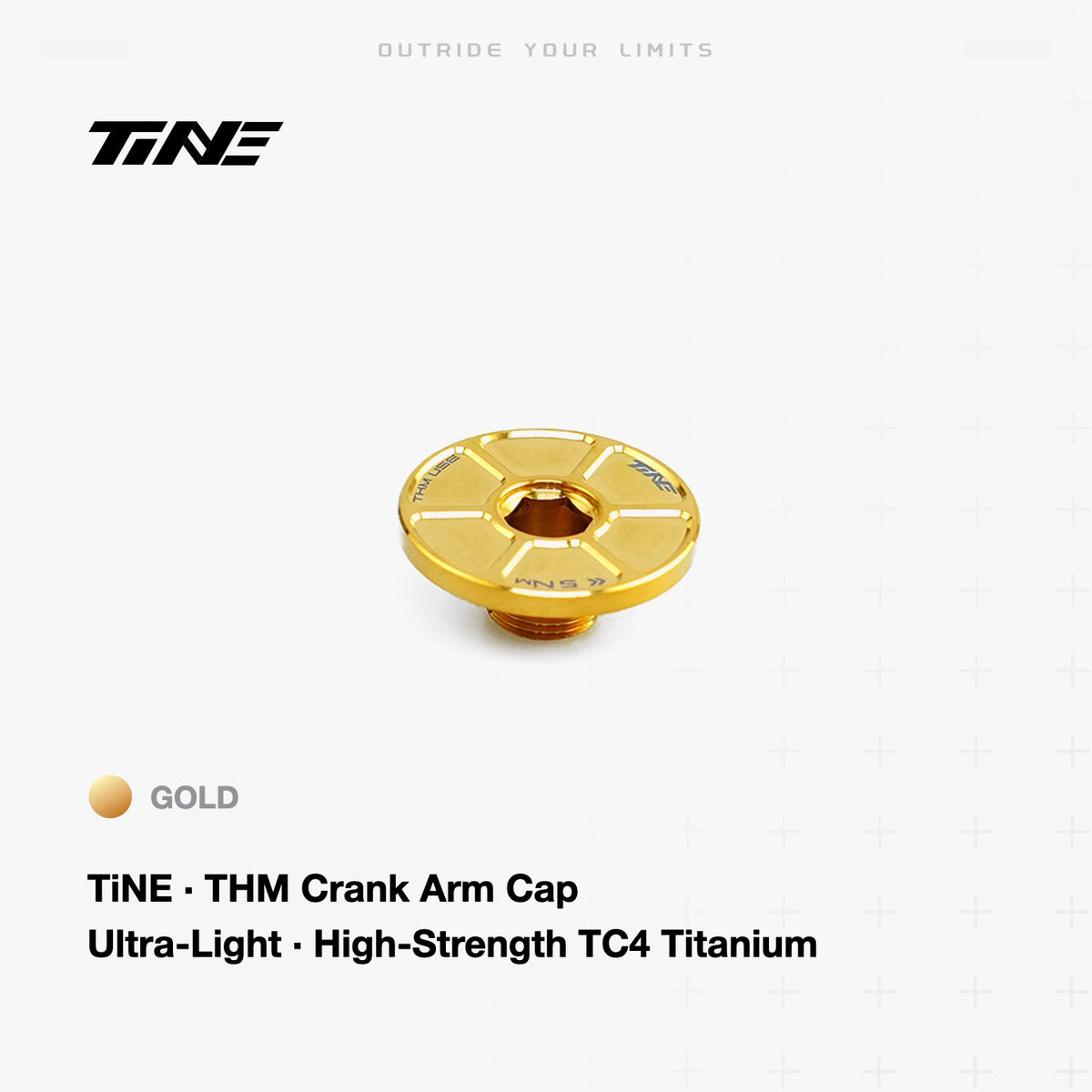 TiNE Ultra-Light Titanium Crank Arm Cap & Locking Bolt Set – THM / SRM Compatible