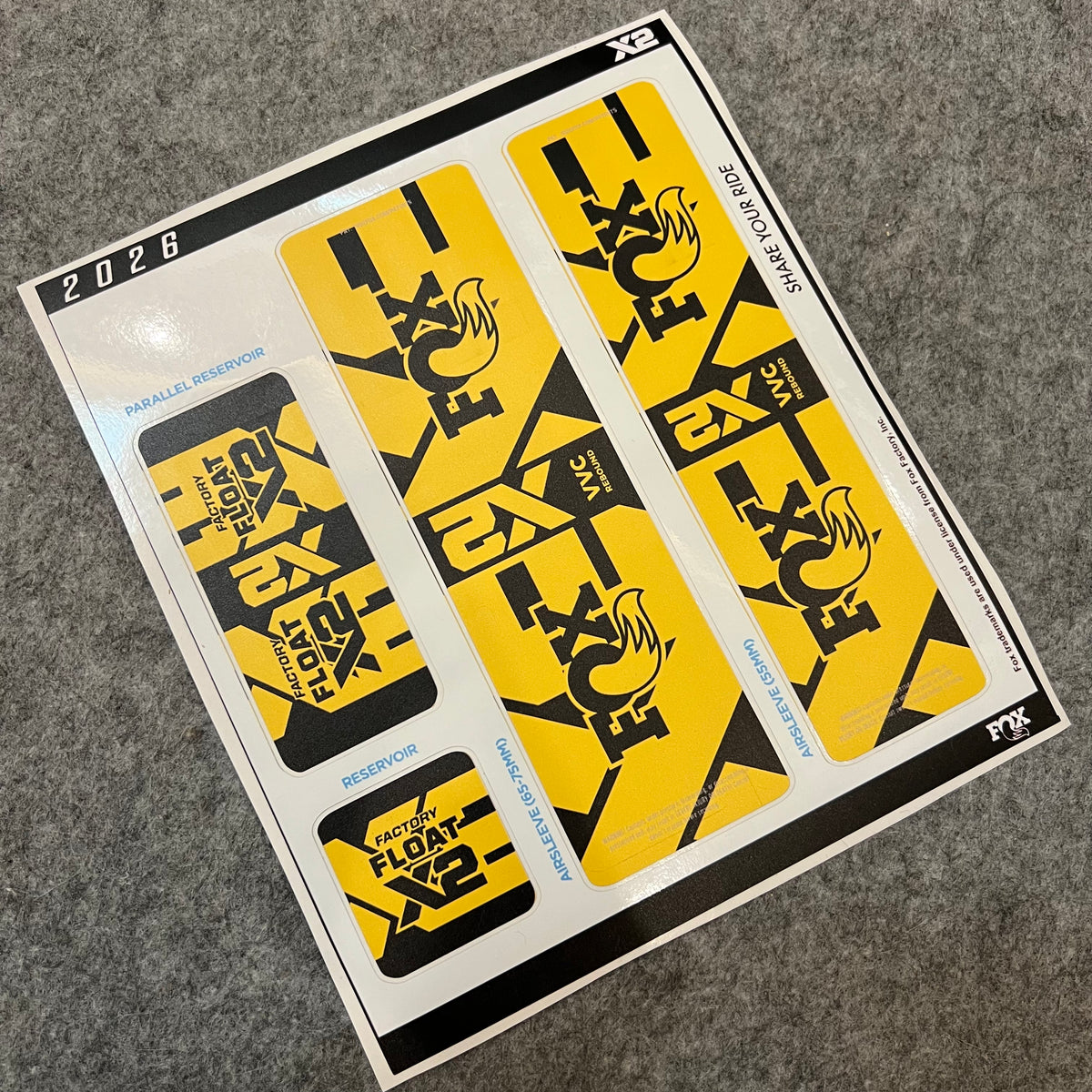 Custom Decal Kit for 2026 FOX FLOAT X2 Air Shock | Waterproof MTB Rear Shock Stickers | DH / AM