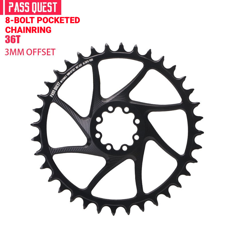 PASS QUEST 8-Bolt Direct Mount Chainring for SRAM Force / RED | 3mm Offset 28T–48T