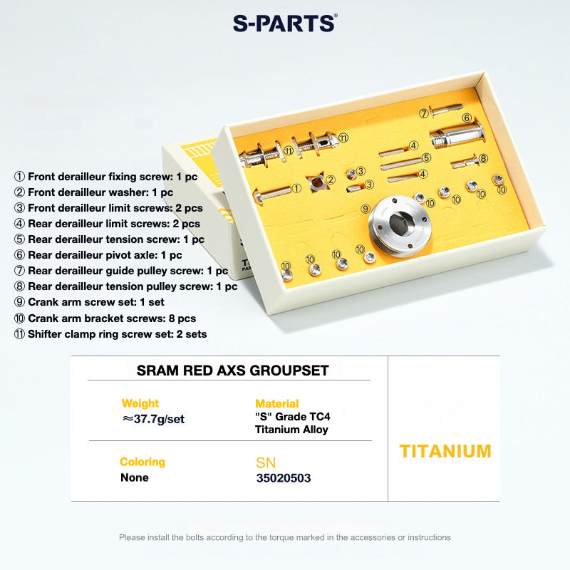 Viti per deragliatore in titanio S-PARTS compatibili con SRAM RED AXS