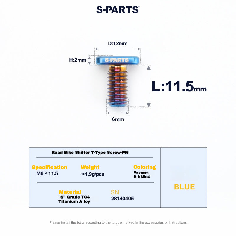 S-PARTS Титановый болт и гайка для зажима для дорожных переключателей – совместимы с Shimano / SRAM