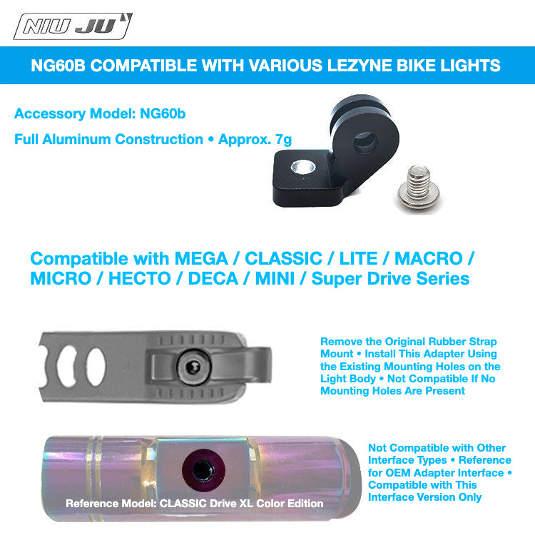 NIUJU Brompton Front Fork GoPro Mount | Bike Light & Action Camera Bracket