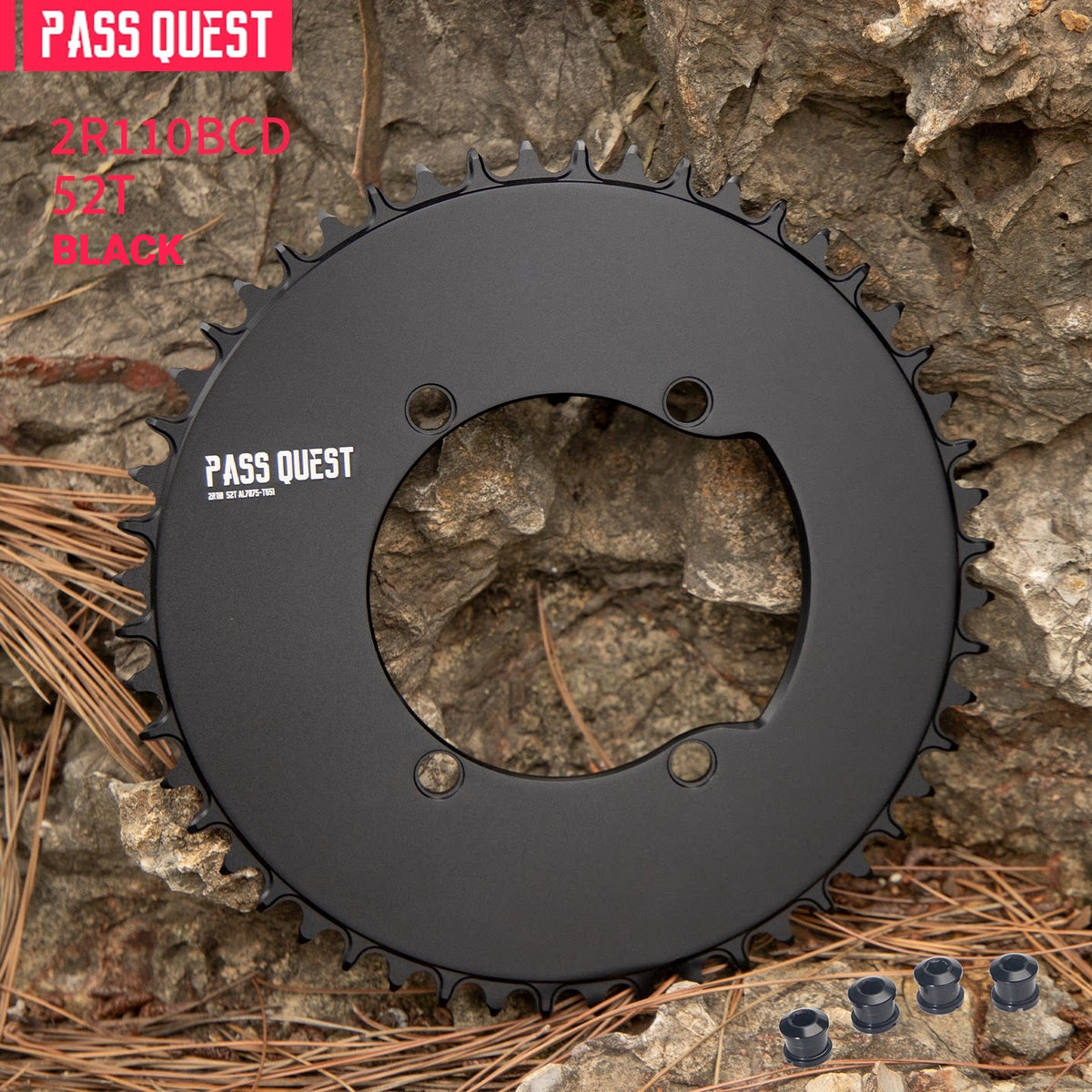 PASS QUEST 2R110 110BCD 4-Arm Narrow-Wide Road Chainring | Shimano Dura-Ace Ultegra 105 44T–60T