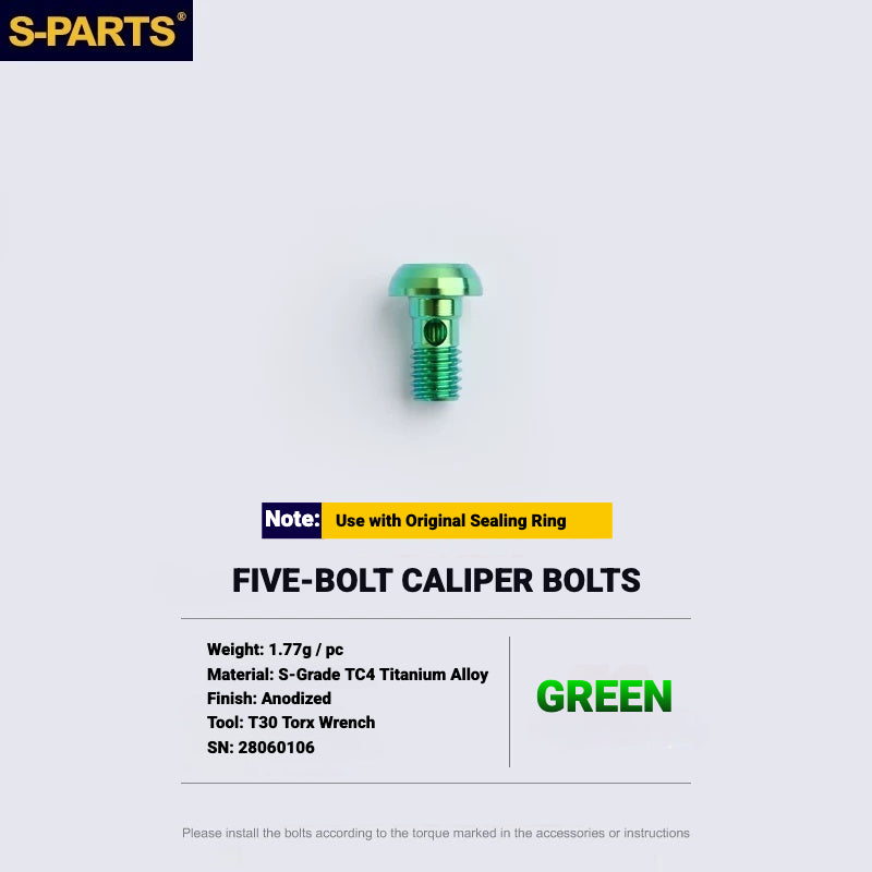 S-PARTS TC4 Titanium Disc Brake Caliper Bolts for Shimano SLX M7100 / XT M8100 M8120 / XTR M9120