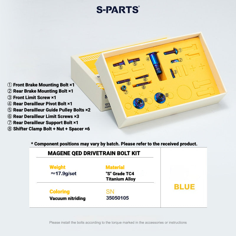 S-PARTS Titanium Drivetrain Bolt Kit for MAGENE QED Electronic Groupset
