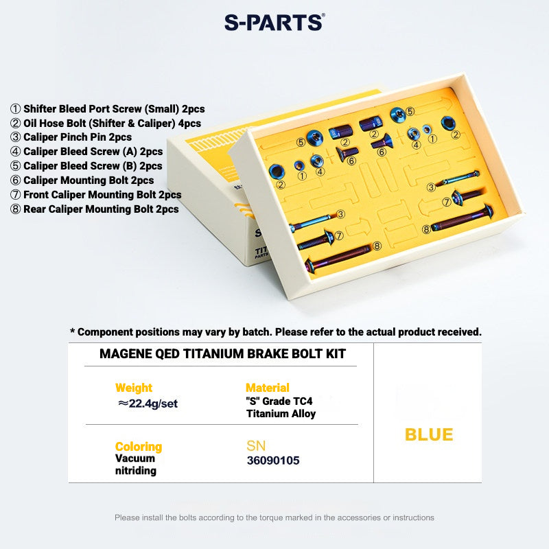 S-PARTS Titanium Disc Brake Bolt Kit for MAGENE QED Hydraulic Brake System