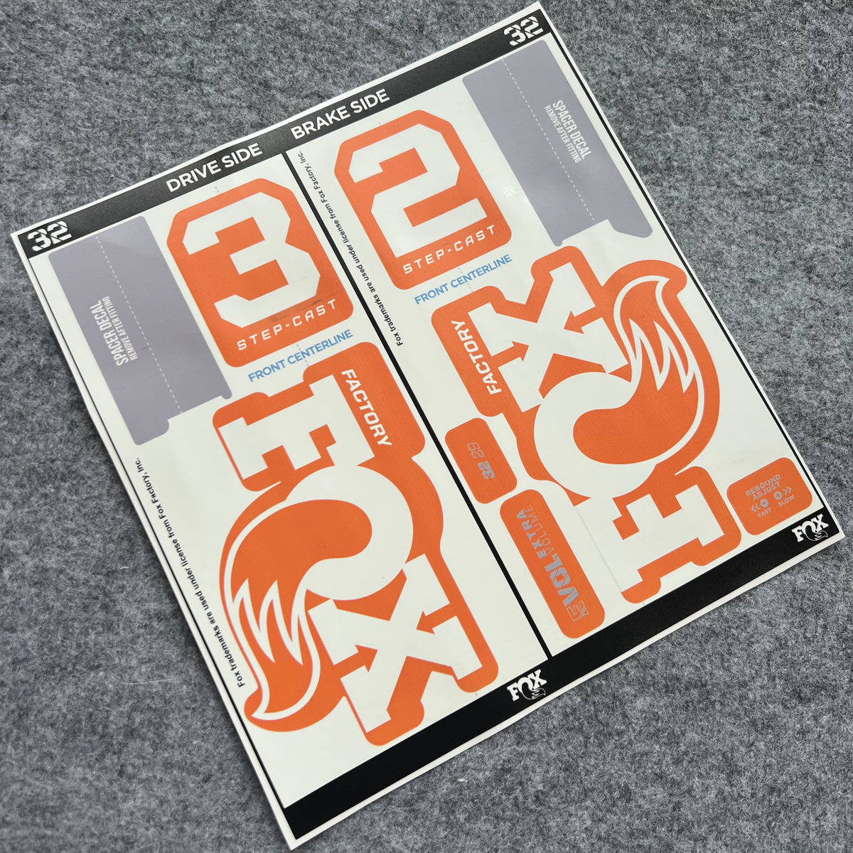 Custom Decal Kit for 2026 FOX 32 Step Cast FACTORY Fork | XC MTB Fork Stickers | Hardtail & Full Suspension