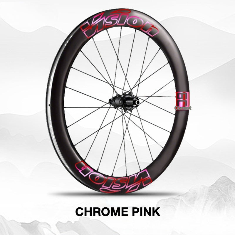 Custom Decal Kit for VISION METRON SL60 Wheels | Road Bike Carbon Rim Wrap Stickers(Complete Wheelset Decal Kit + Spare Set)