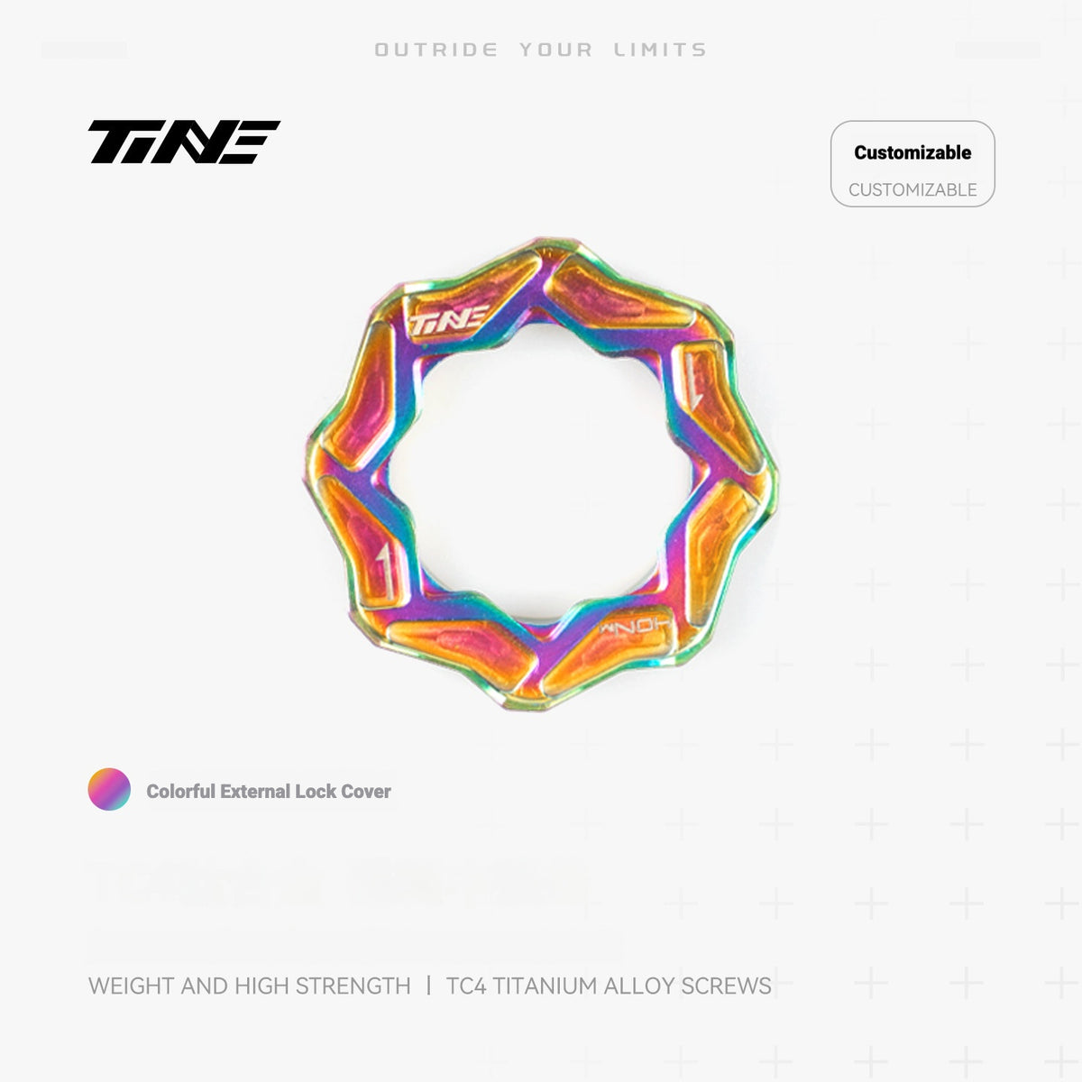 TiNE Ultralight TC4 Titanium Center Lock Disc Brake Lockrings (Pair) Internal & External | CNC Machined | 8 Anodized Colors