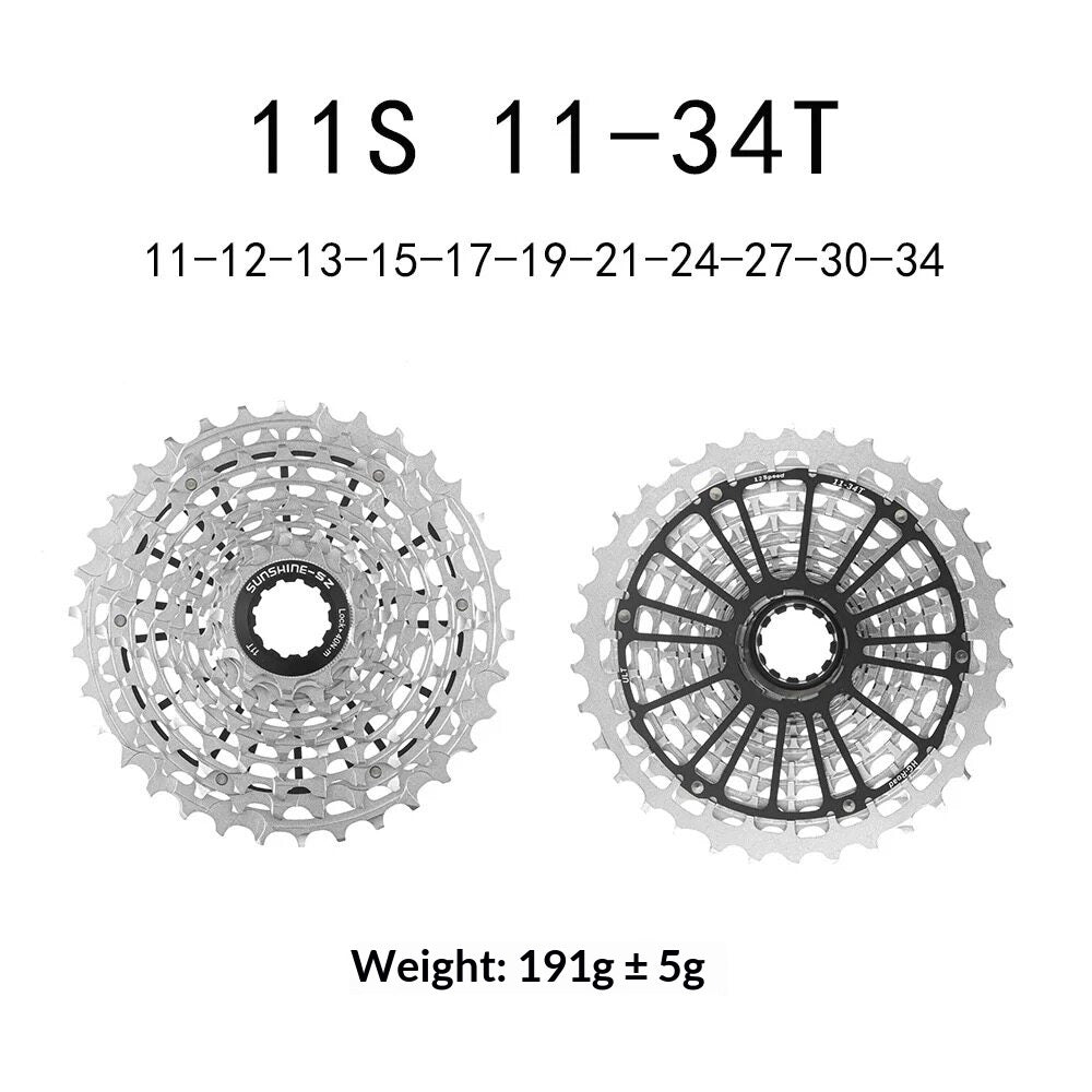 SUNSHINE-SZ Ultralight Steel Road Bike Cassette | 11/12 Speed CNC HG 11-30T / 32T / 34T / 36T
