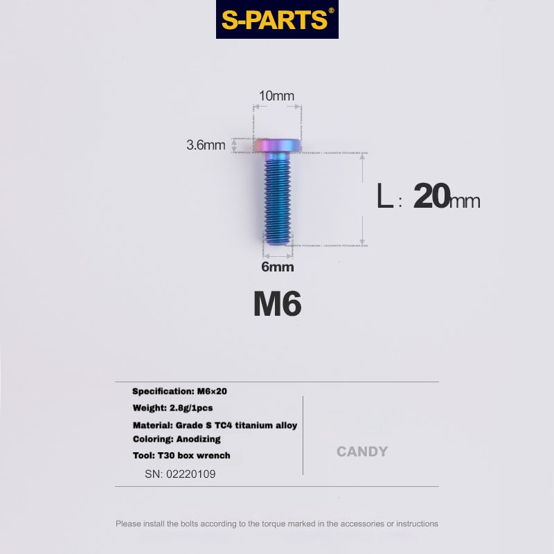S-PARTS Титановый болт клипсы подседельного штыря для SL8 / SL7 / SL6 / Venge – Легкое и прочное улучшение