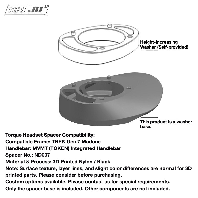 NIUJU Pardus MVMT Integrated Headset Spacer – TOKEN Headset Compatible Custom Cockpit Spacer