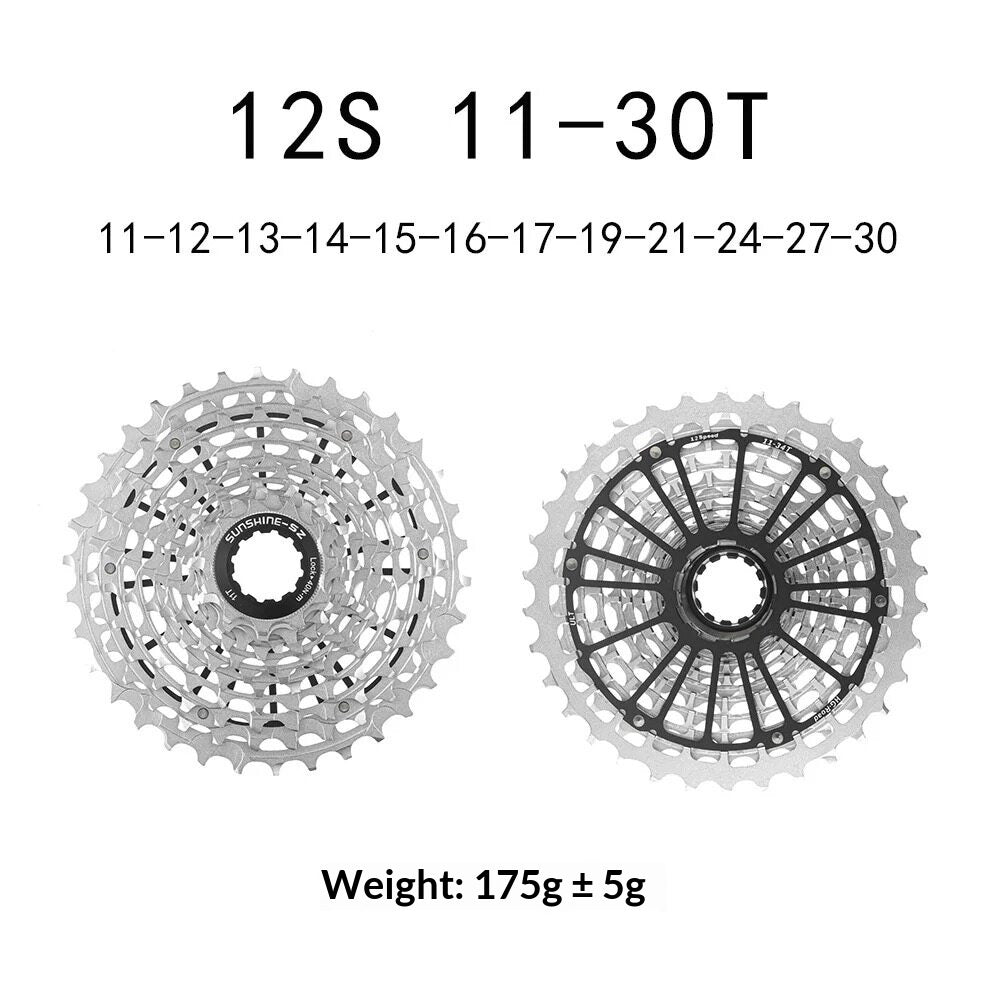 SUNSHINE-SZ Ultralight Steel Road Bike Cassette | 11/12 Speed CNC HG 11-30T / 32T / 34T / 36T