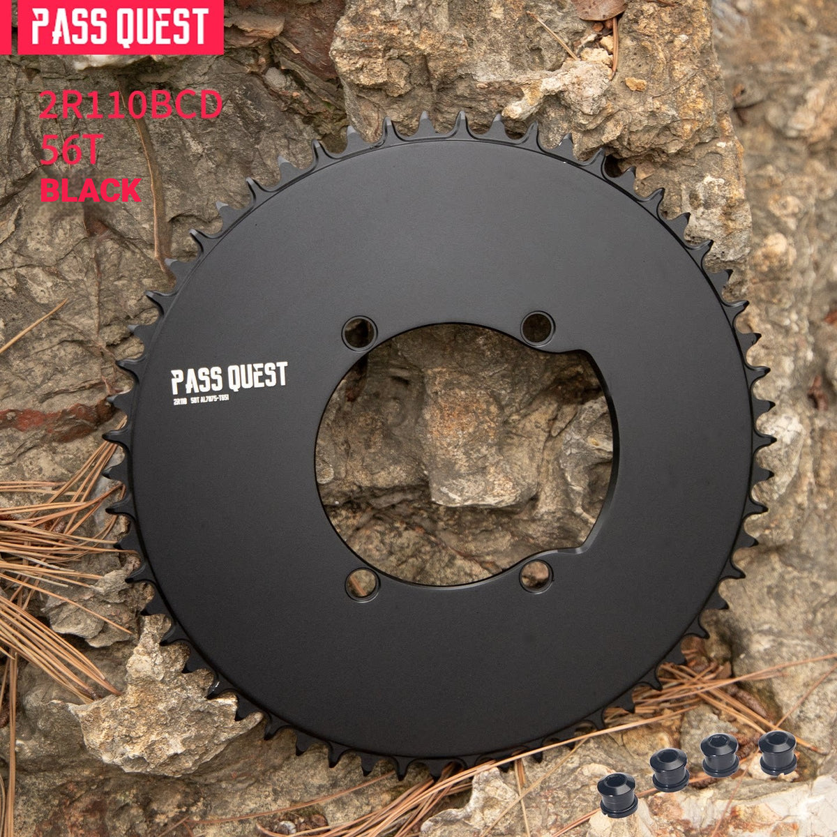 PASS QUEST 2R110 110BCD 4-Arm Narrow-Wide Road Chainring | Shimano Dura-Ace Ultegra 105 44T–60T