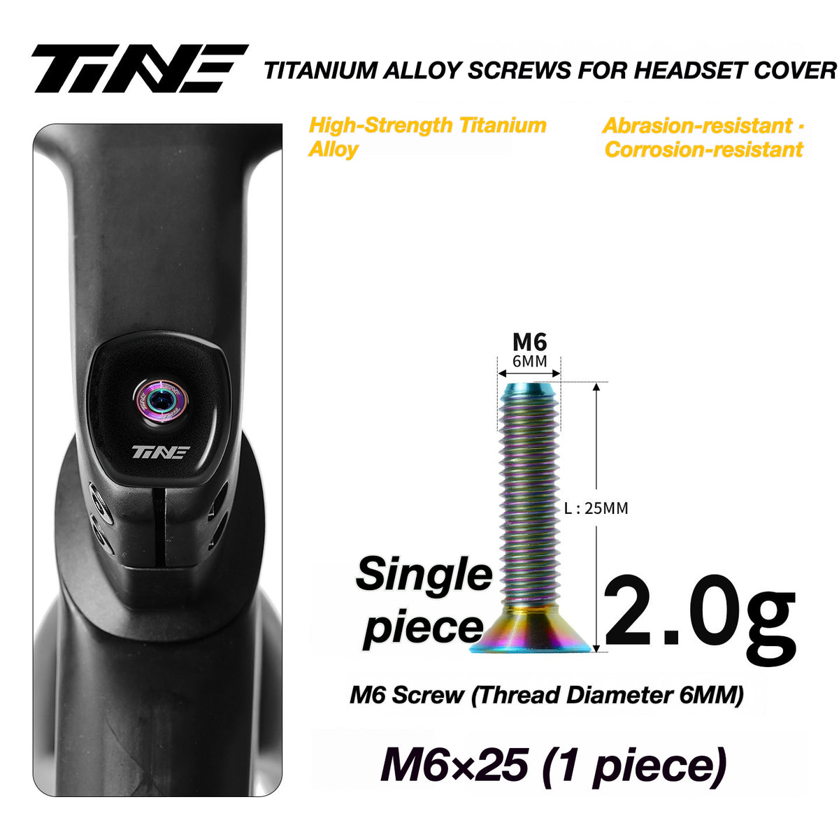 TiNE Ultra-Light Titanium Headset Top Cap Screws | Precision CNC Titanium Upgrade