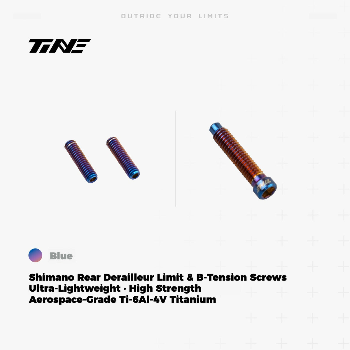 TiNE 티타늄 Shimano 뒷변속기 리미트 & B-텐션 스크류 | 초경량 TC4 Ti 업그레이드