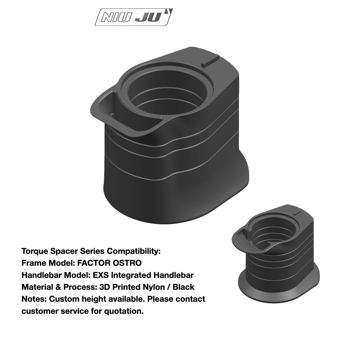 NIUJU Factor Ostro Integrated Headset Spacer – Custom Cockpit Adapter for THE ONE / VISION / EXS / DEDA Handlebars