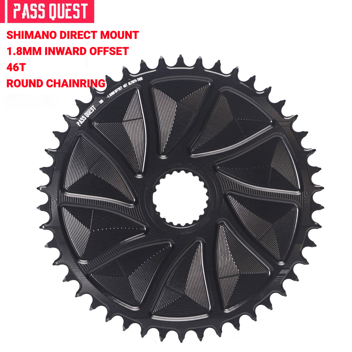 PASS QUEST Shimano Direct Mount Narrow Wide Chainring | M9100 M8100 M7100 M6100 | 1.8mm Offset | 40T–48T