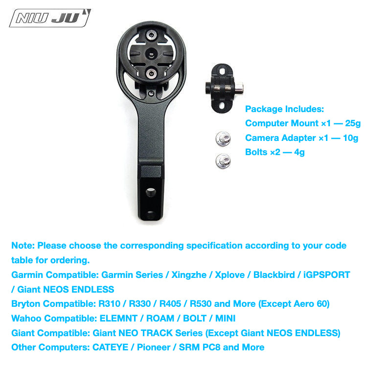 Support de compteur intégré BLACK INC pour vélos FACTOR | Compatible Garmin, Wahoo et GoPro