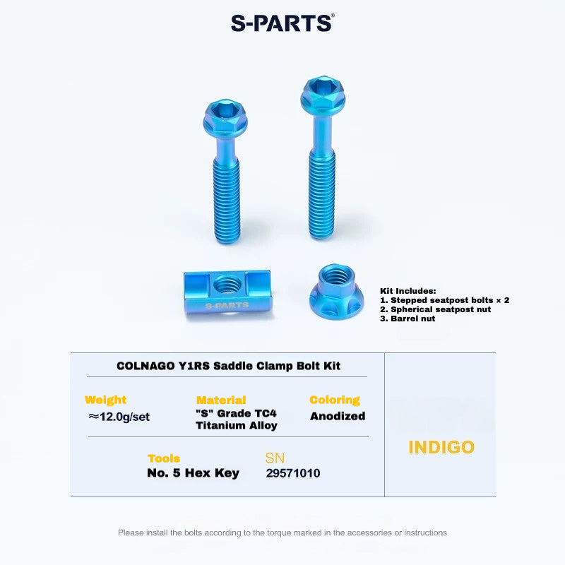 S-PARTS TC4 Titanium Bolt Kit for Colnago Y1RS | Frame & Cockpit Screw Upgrade