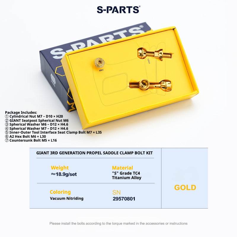 S-PARTS 티타늄 시트포스트 클램프 볼트 키트 for GIANT TCR / PROPEL / DEFY