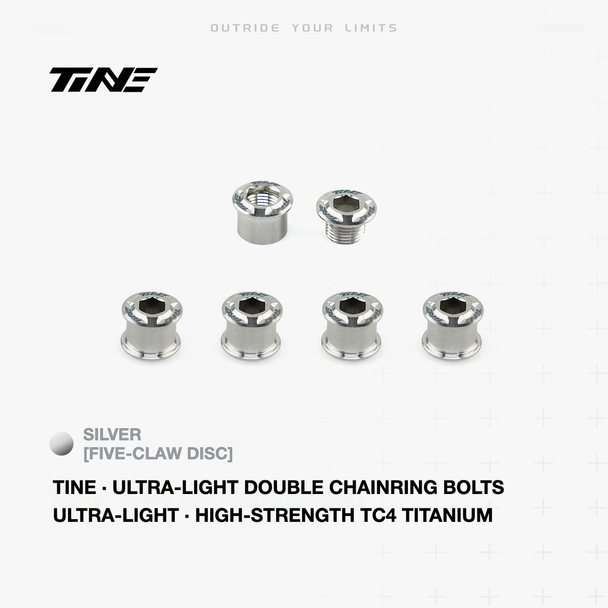 TiNE Titanium Double Chainring Bolts – Ultra-Light 2.0g Road Bike Upgrade Hardware