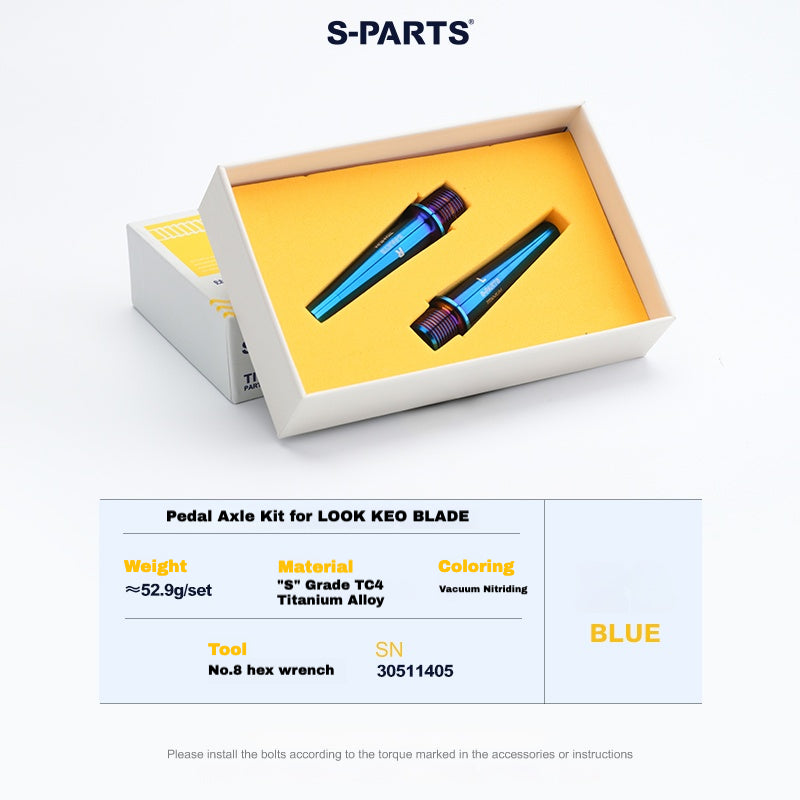 S-PARTS Titanium Pedal Upgrade Kit for LOOK KEO2 MAX (60.5g) & KEO BLA