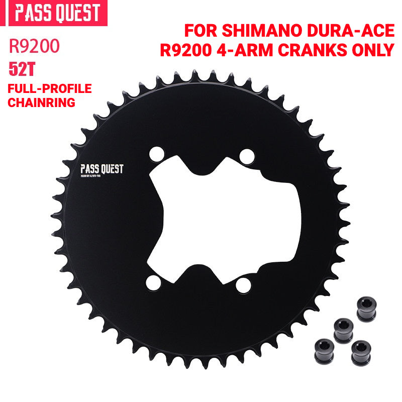 PASS QUEST Full-Profile 110BCD Narrow-Wide Chainring for Shimano R7100 / R8100 / R9200 | 42T–60T