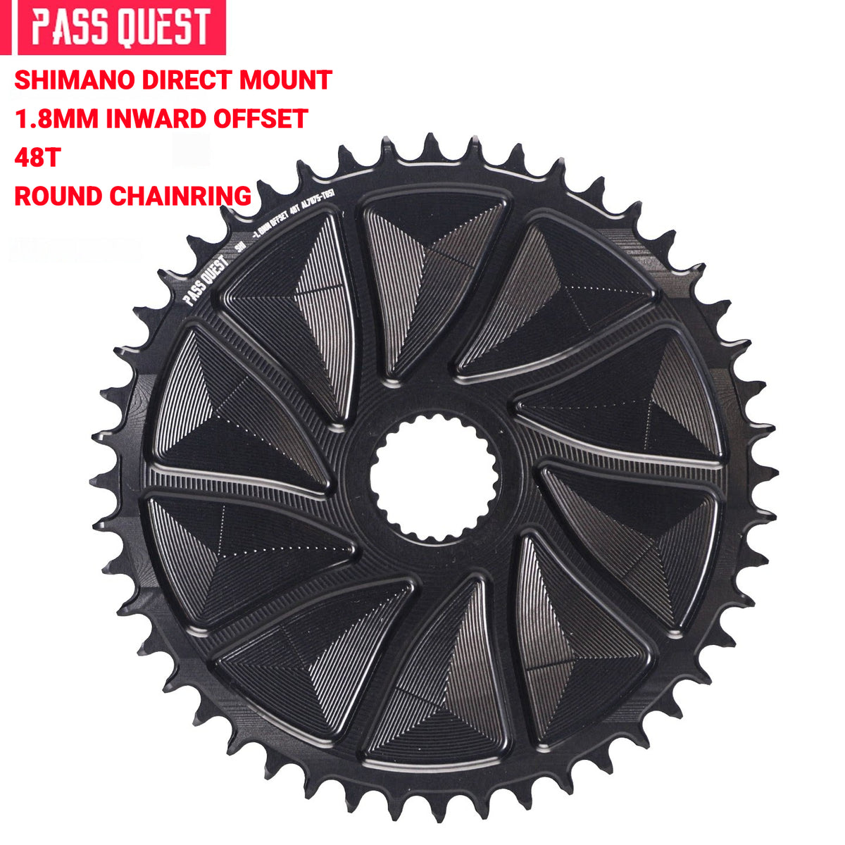 PASS QUEST Shimano Direct Mount Narrow Wide Chainring | M9100 M8100 M7100 M6100 | 1.8mm Offset | 40T–48T