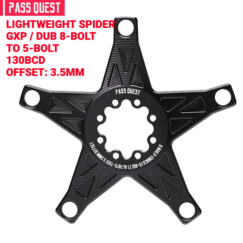 PASS QUEST Direct Mount Chainring Spider Adapter | GXP / DUB 3-Bolt & 8-Bolt to 110BCD