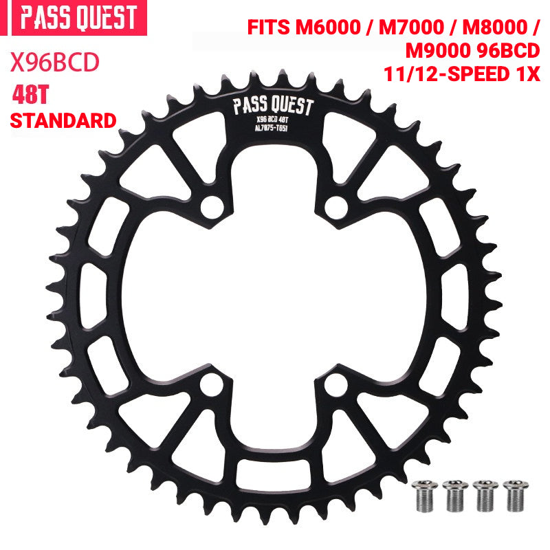 PASS QUEST X96BCD Narrow-Wide Chainring for Shimano M6000 / M7000 / M8000 / M9000 / M5100 | 30T–48T